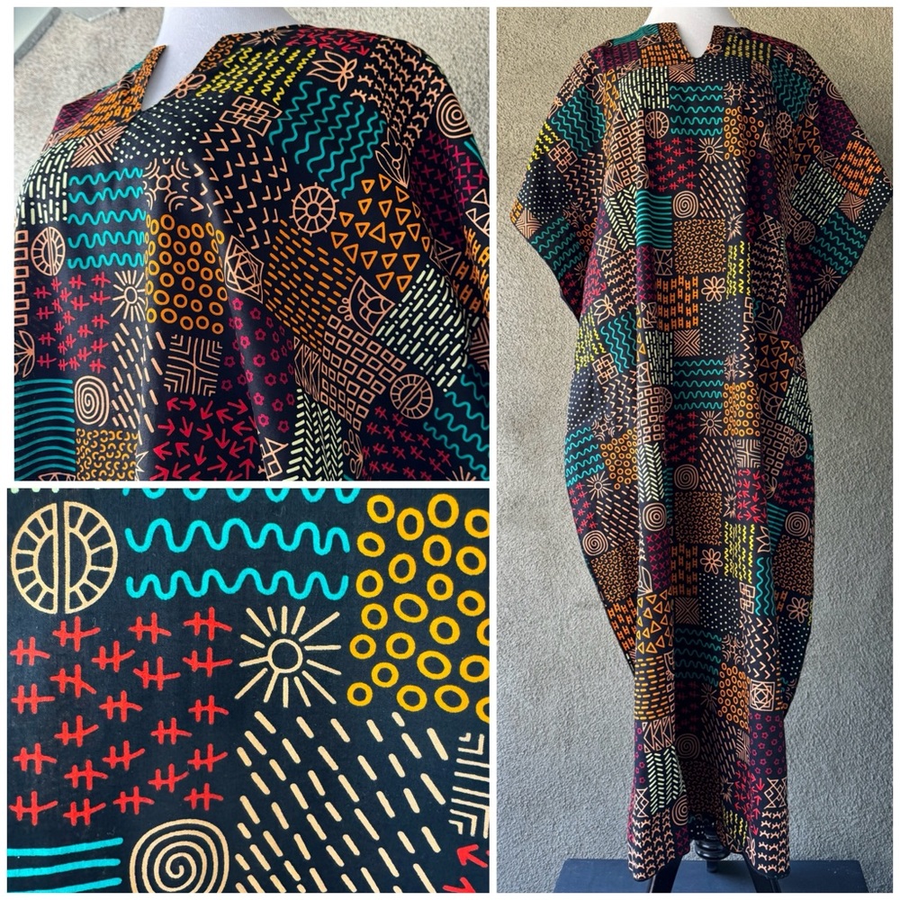 Beautiful African Print Cotton Kaftan New One Size